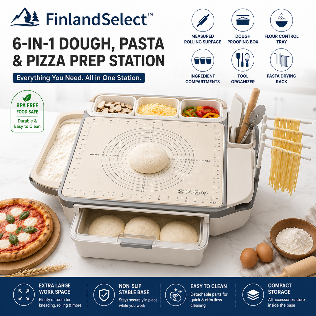 FinlandSelect™ 6-in-1 Dough, Pasta & Pizza Prep Station