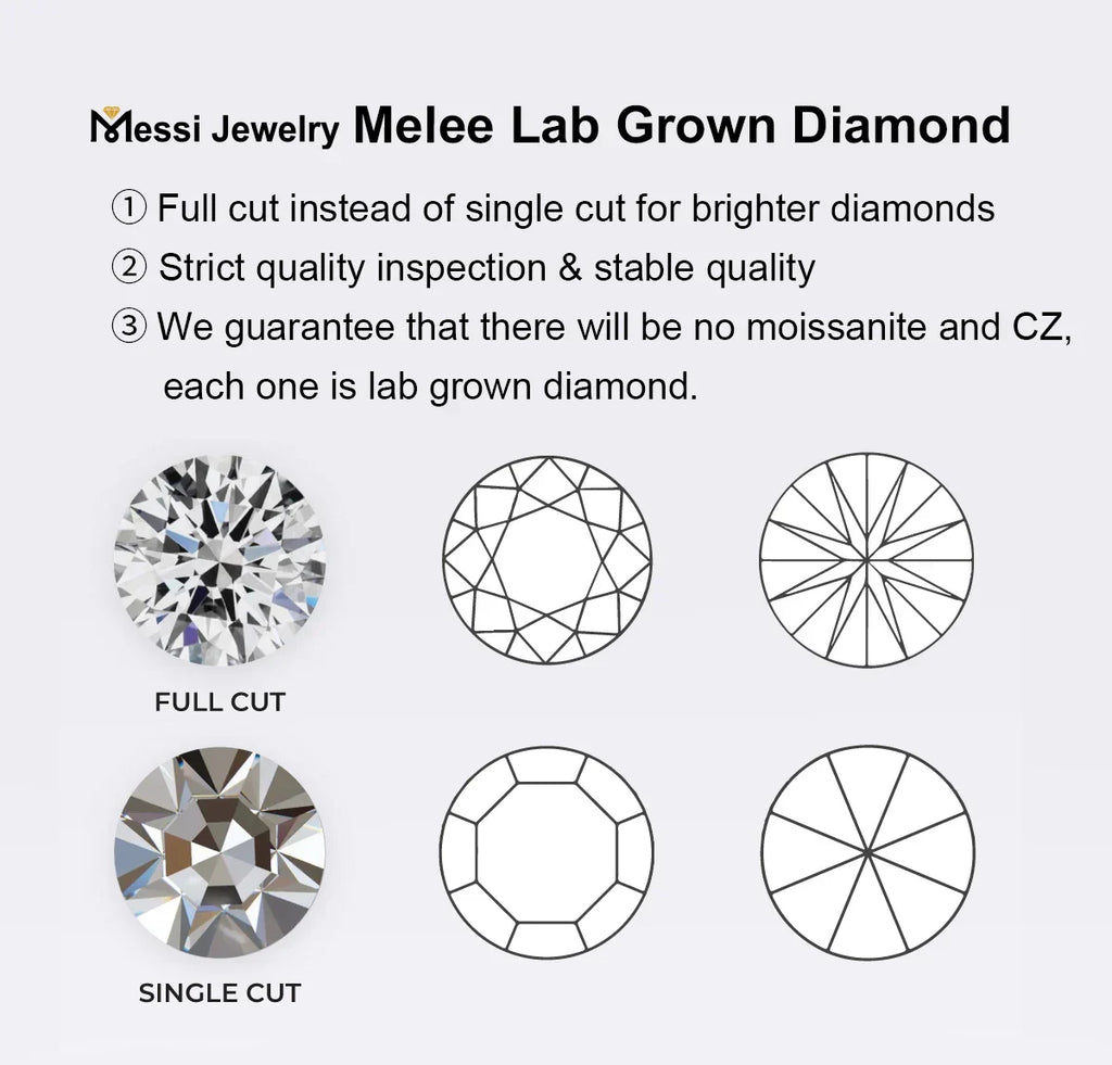 Messi Jewelry 2.0mm- 4.2mm 1PCS Melee Lab Grown Diamonds HPHT DEF VVS-VS Little Diamond Wholesale