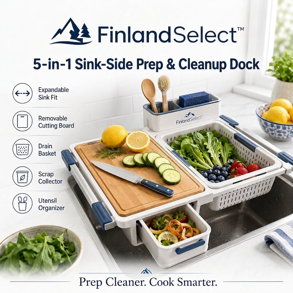 FinlandSelect™ 5-in-1 Sink-Side Prep & Cleanup Dock